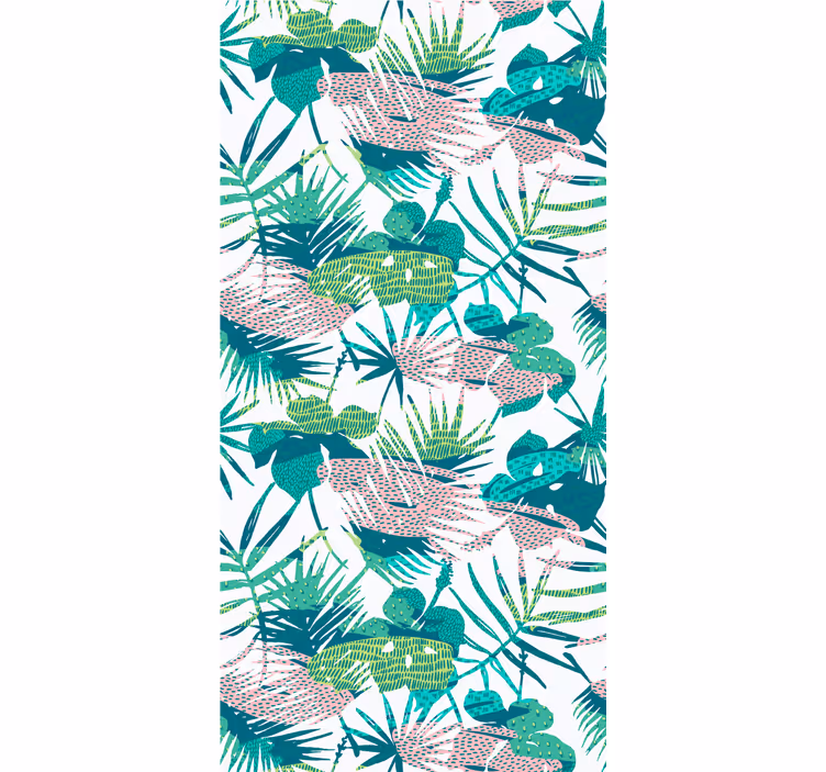 Botanický list prasknutí Tropický les tapeta - TenStickers