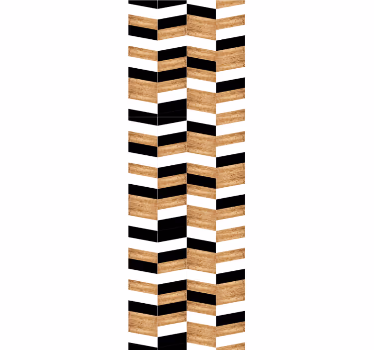 Dřevěný design chevron Vodorovné pruhy tapeta - TenStickers