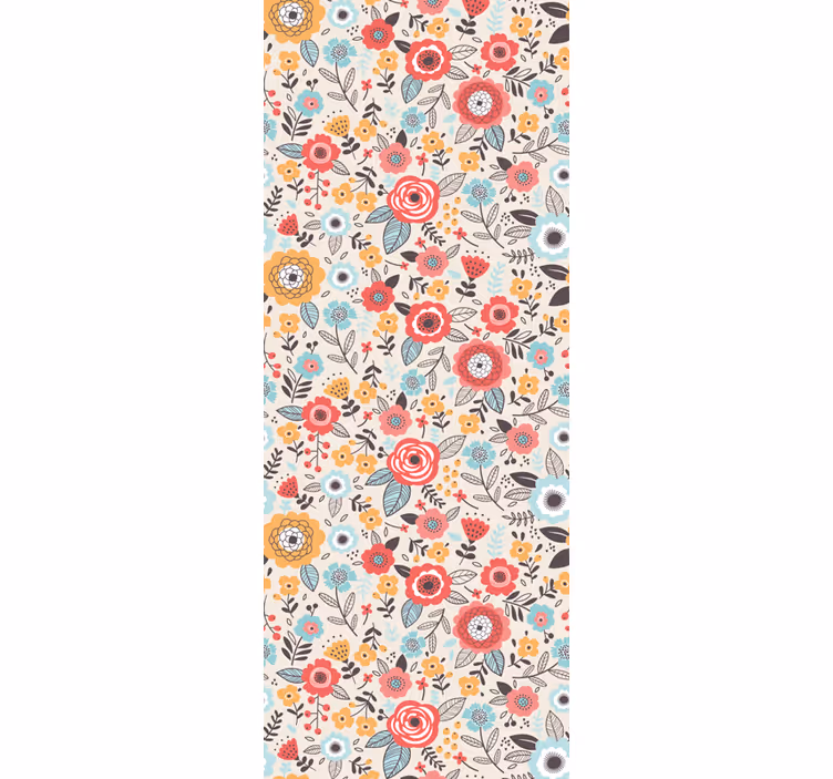 Barevný květinový design květinová tapeta - TenStickers