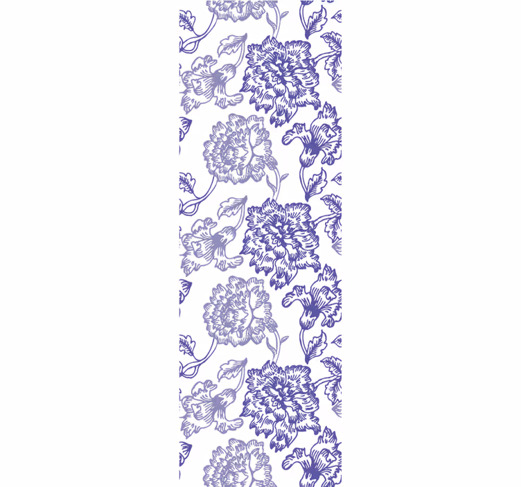 Modrý květ indiga Květinový ornament tapeta - TenStickers