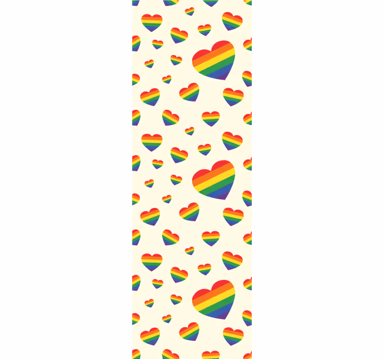 Zobrazení duhových srdcí Tapeta pro ložnici teenagera - TenStickers