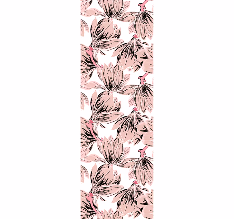 Elegantní růžové květy Květinový ornament tapeta - TenStickers