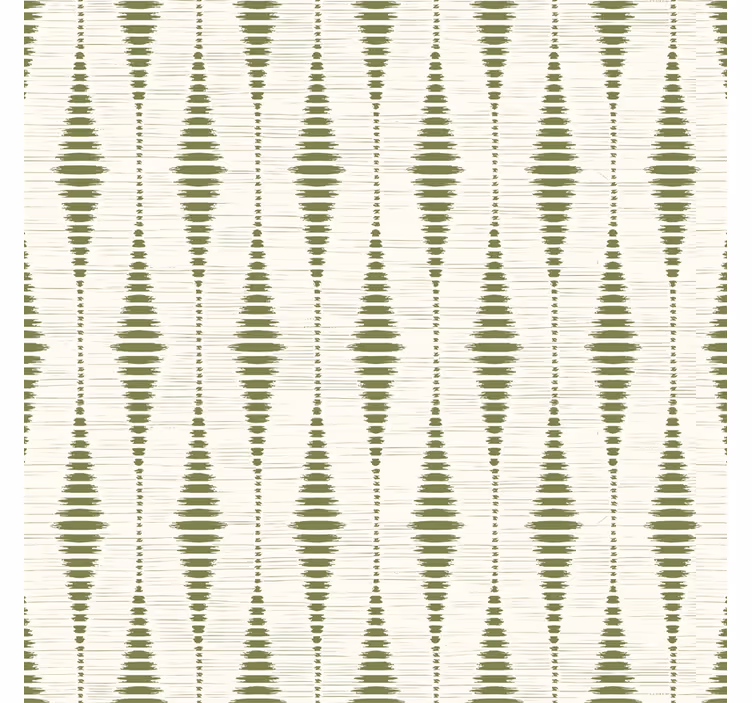 Mechově zelený rabaul ikat Geometrické tapety - TenStickers
