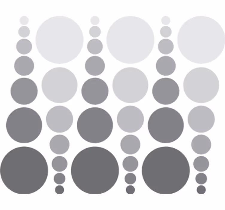 Geometrická tapeta barevné kruhy v odstínech šedi - TenStickers