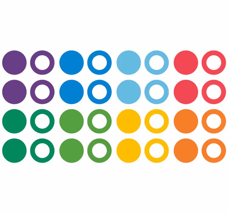 Geometrická tapeta barevné kruhy duhy - TenStickers