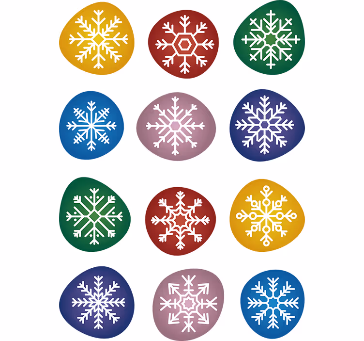 Vánoční tapeta barevné sněhové vločky - TenStickers