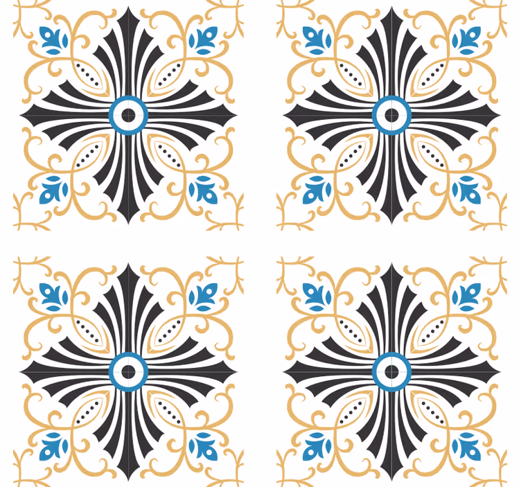 Ozdobná tapeta s vintage křížovým spirálovým vzorem - TenStickers