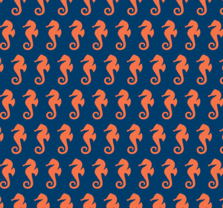 Tapeta do ložnice s motivem oranžové mořské koníka - TenStickers