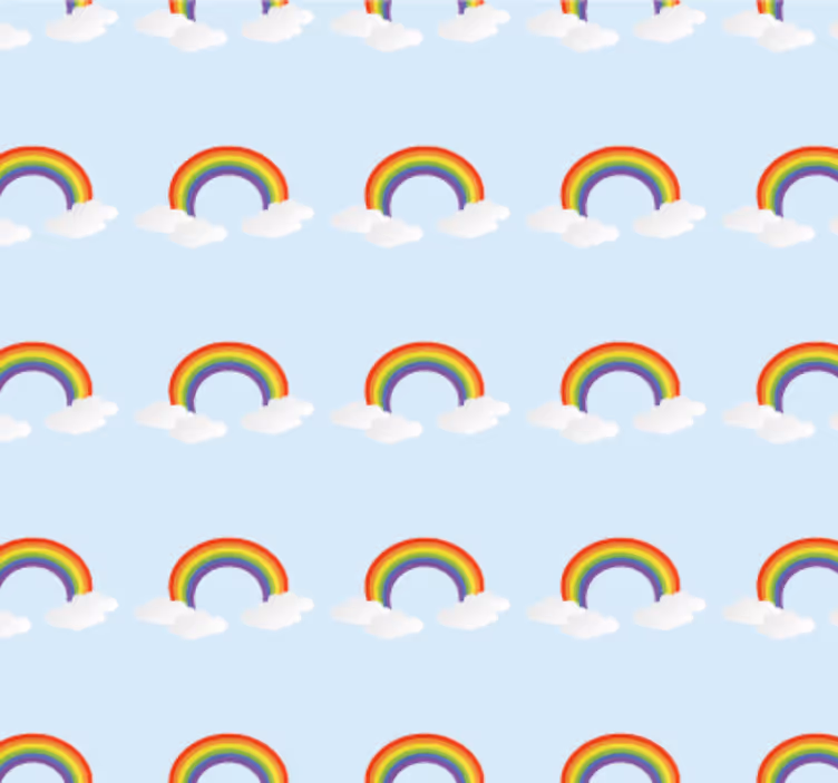 Tapeta do ložnice barevná duha a oblaka - TenStickers