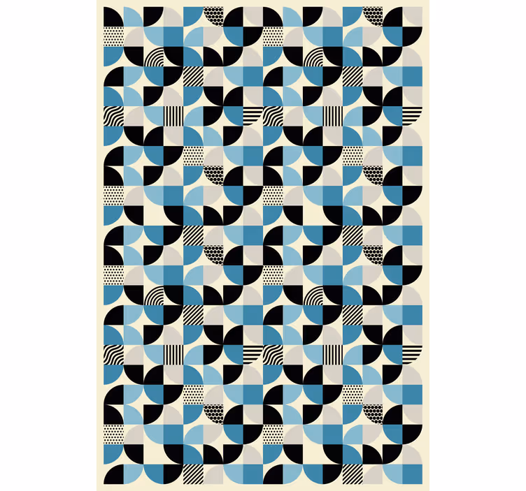 Ozdobná tapeta s retro modrým bauhaus vzorem - TenStickers