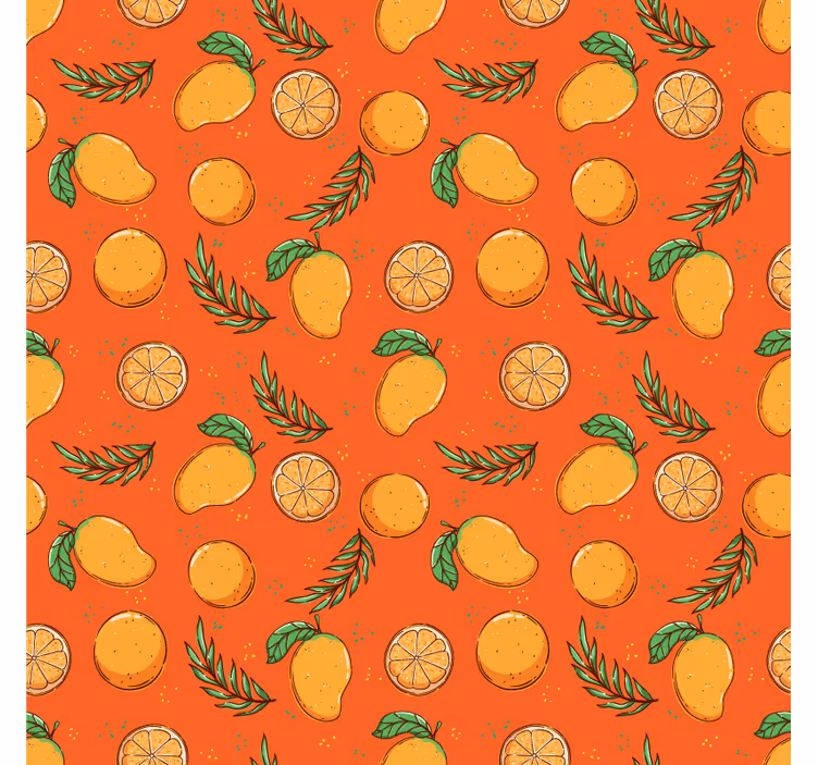 Ozdobná tapeta s citrusovým vzorem - TenStickers