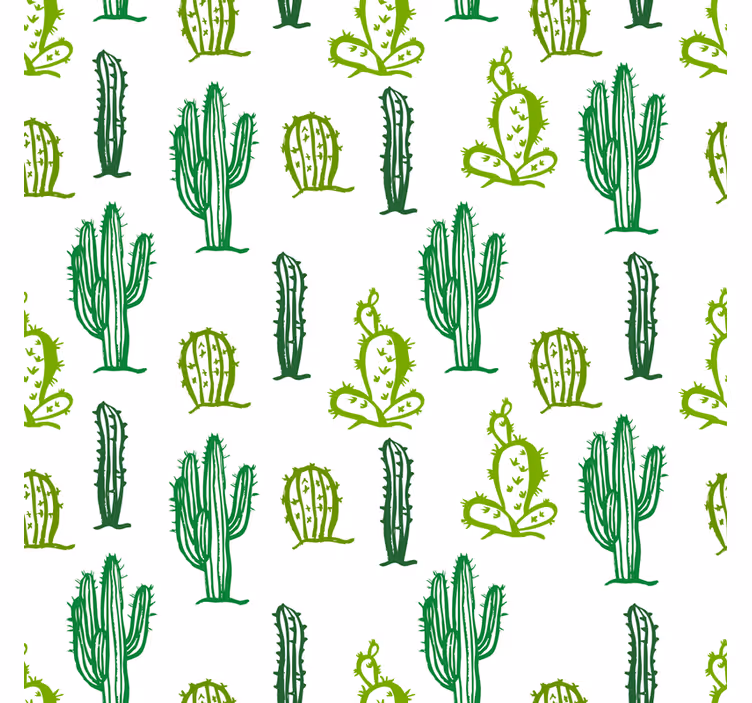 Tapeta do obývacího pokoje s motivem zeleného kaktusu - TenStickers