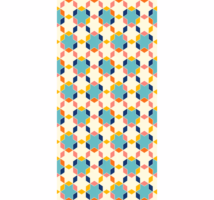 Tapeta do obývacího pokoje s geometrickou tesselací - TenStickers