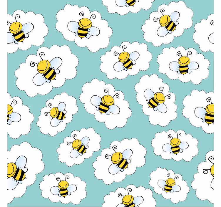 Tapeta do dětského pokoje mraky a včelky - TenStickers