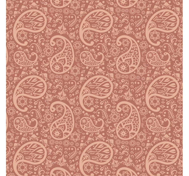 Květinový ornament tapeta teplý paisley vzor - TenStickers