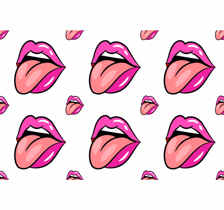Tapeta do ložnice s hravým motivem rtů - TenStickers