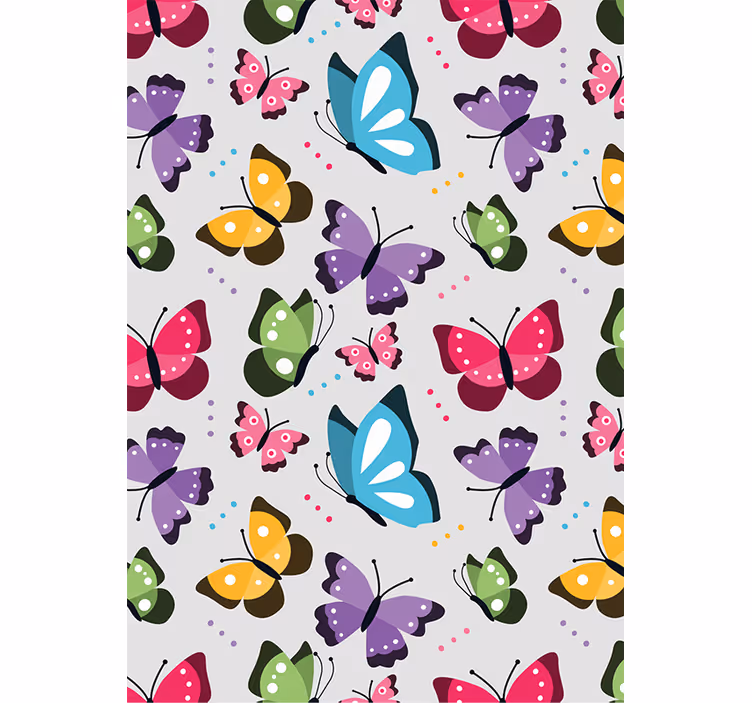 Zvířecí tapeta barevní létající motýli - TenStickers