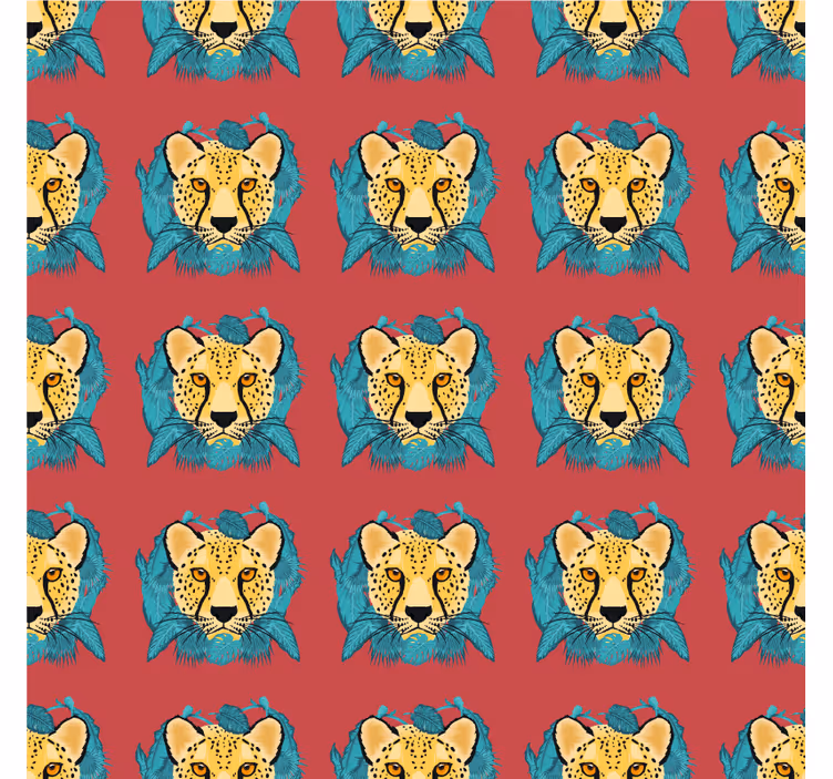 Textury a vzory tapet orientální leopardí grafika - TenStickers