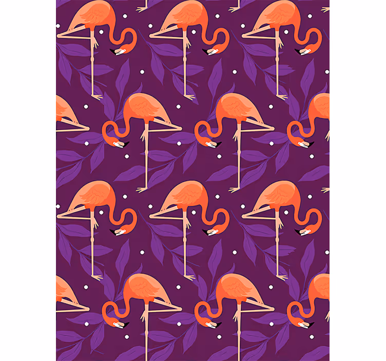 Ptáci tapeta růžoví tropičtí plameňáci - TenStickers