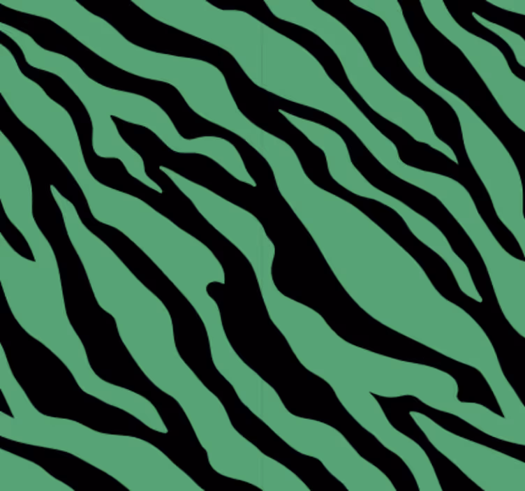 Zvířecí tapeta design zelené zebry - TenStickers