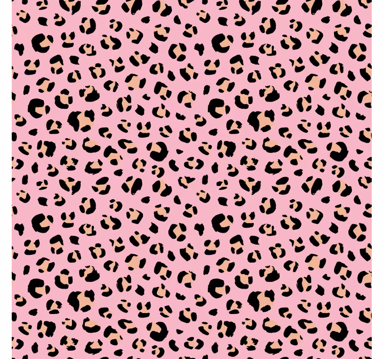 Zvířecí tapeta s leopardím vzorem v černé a růžové - TenStickers