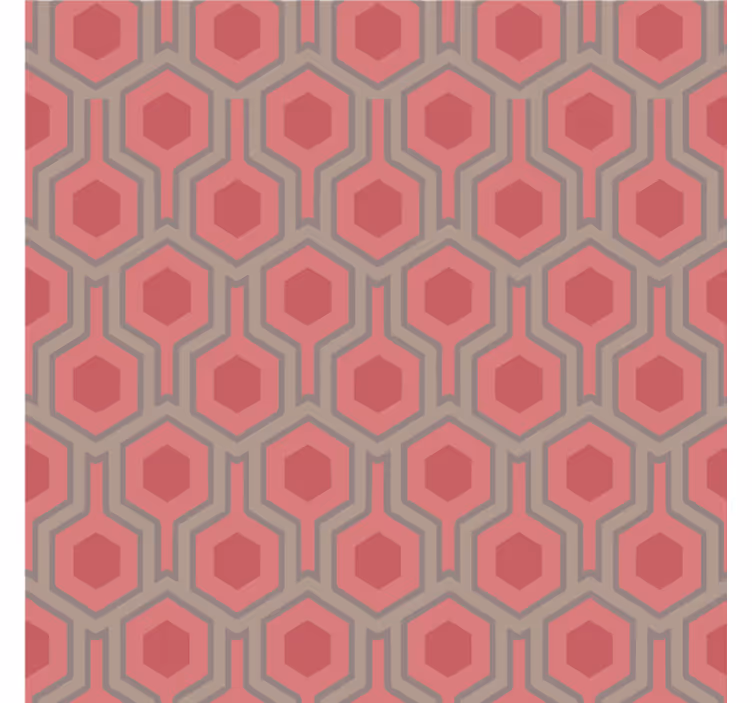 Kancelářská tapeta růžové hexagony ze 70. let - TenStickers