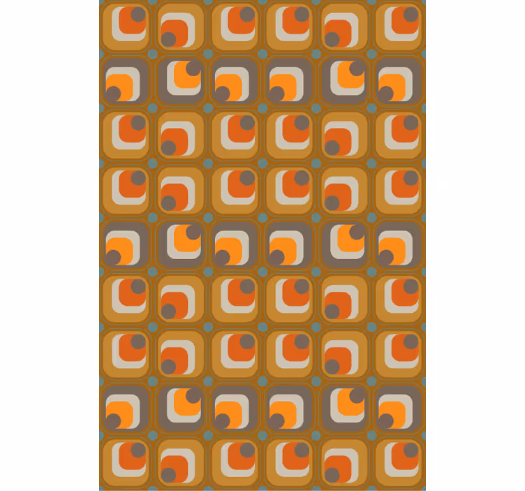 Kancelářská tapeta s retro čtverci ze 70. let - TenStickers