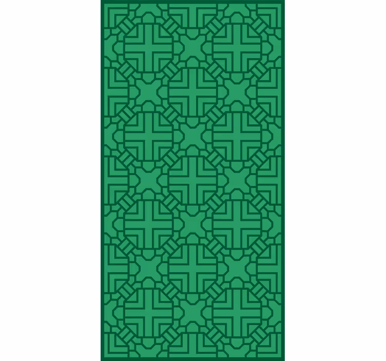 Tapeta pro chodby s geometrickým zeleným vzorem - TenStickers