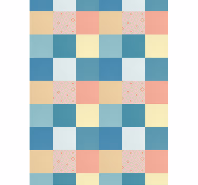 Tapeta pro chodby s barevným retro patchworkem - TenStickers