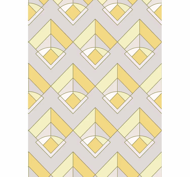 Geometrická tapeta žlutý a šedý vzor - TenStickers