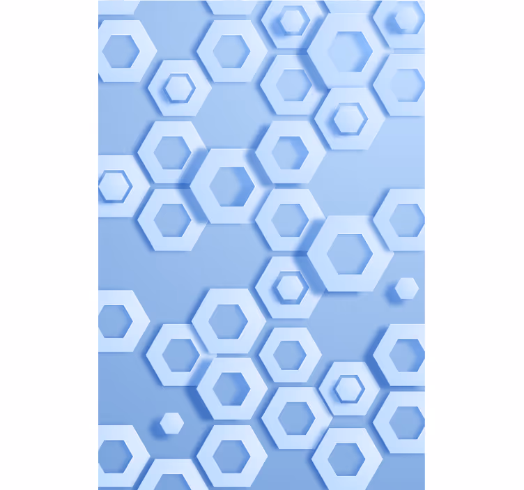 Geometrická tapeta s hexagonálním modrým vzorem - TenStickers