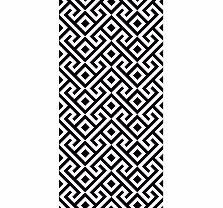 Geometrická tapeta s odvážným černobílým vzorem - TenStickers