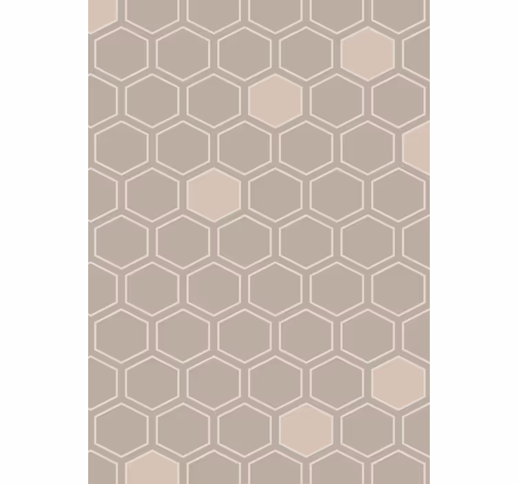 Geometrická tapeta s motivem béžového hexagonu - TenStickers