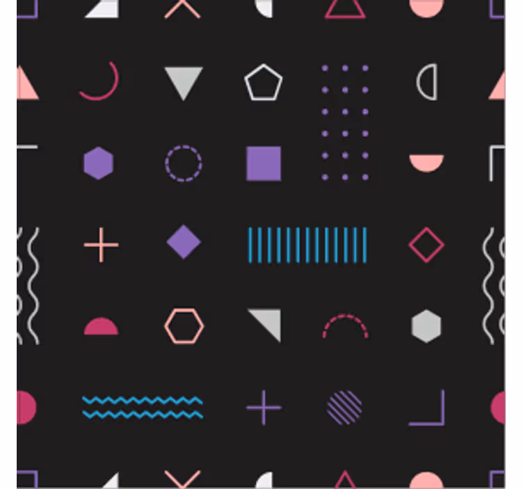 Geometrická tapeta s hravými tvary - TenStickers