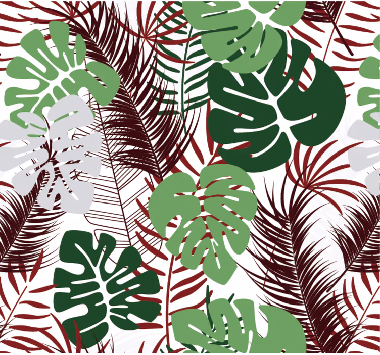 Příroda tapeta monstera listy s červenými větvemi - TenStickers