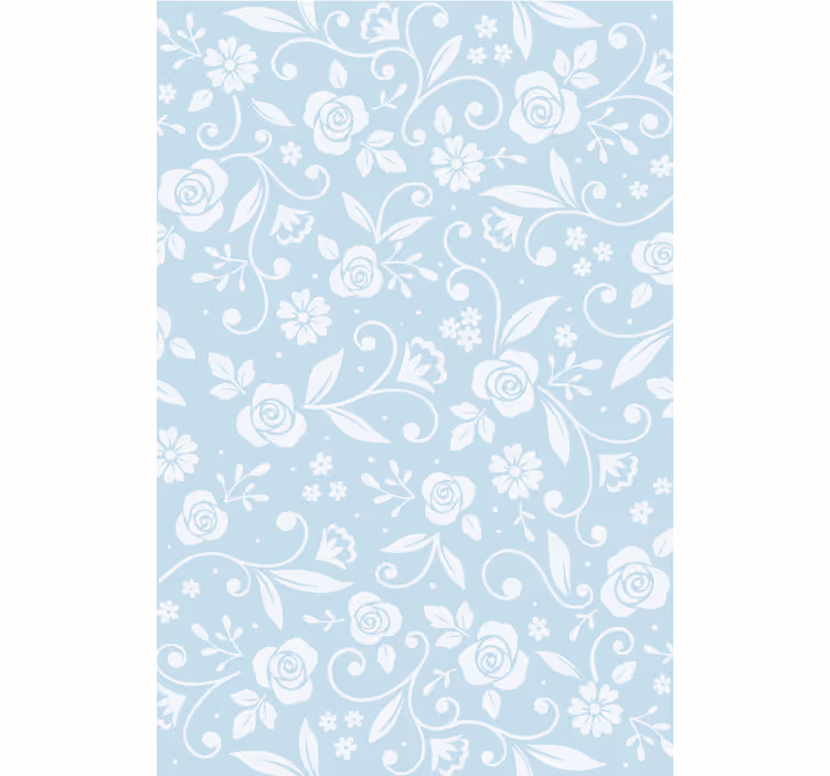 Příroda tapeta modrý květinový ornament - TenStickers