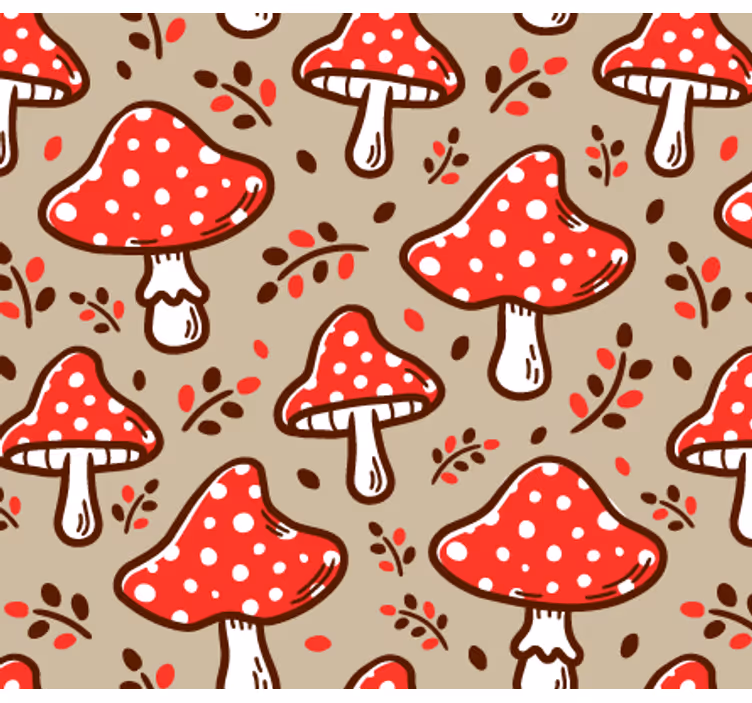 Příroda tapeta typické houby na béžovém pozadí - TenStickers