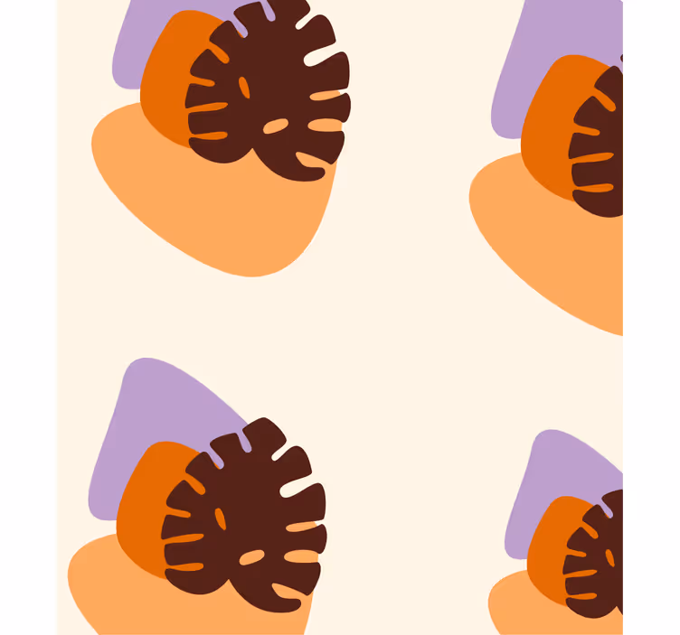 Příroda tapeta barevné tvarované listy - TenStickers