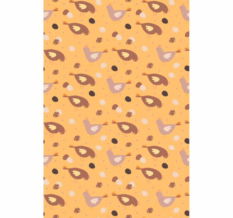 Tapeta do dětského pokoje s oranžovými kuřátky - TenStickers