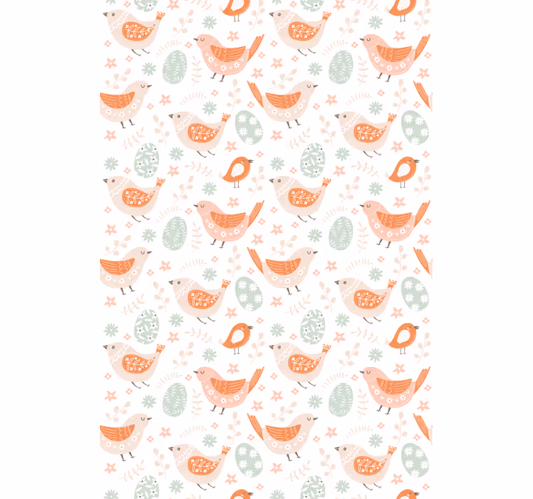 Tapeta do dětského pokoje s minimalistickými ptáčky - TenStickers