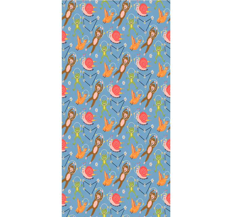 Tapeta do dětského pokoje barevní astronauti v lese - TenStickers