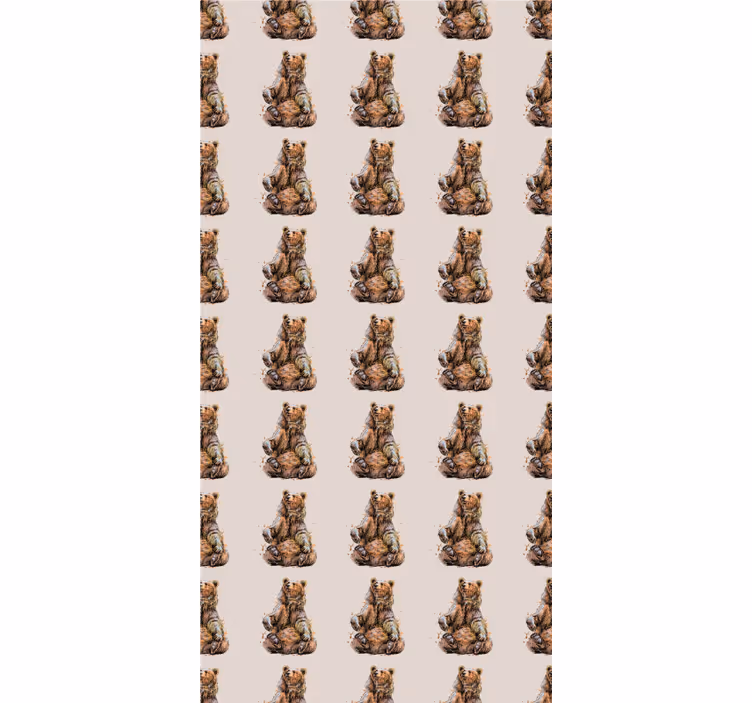 Tapeta do dětského pokoje hnědý medvěd - TenStickers