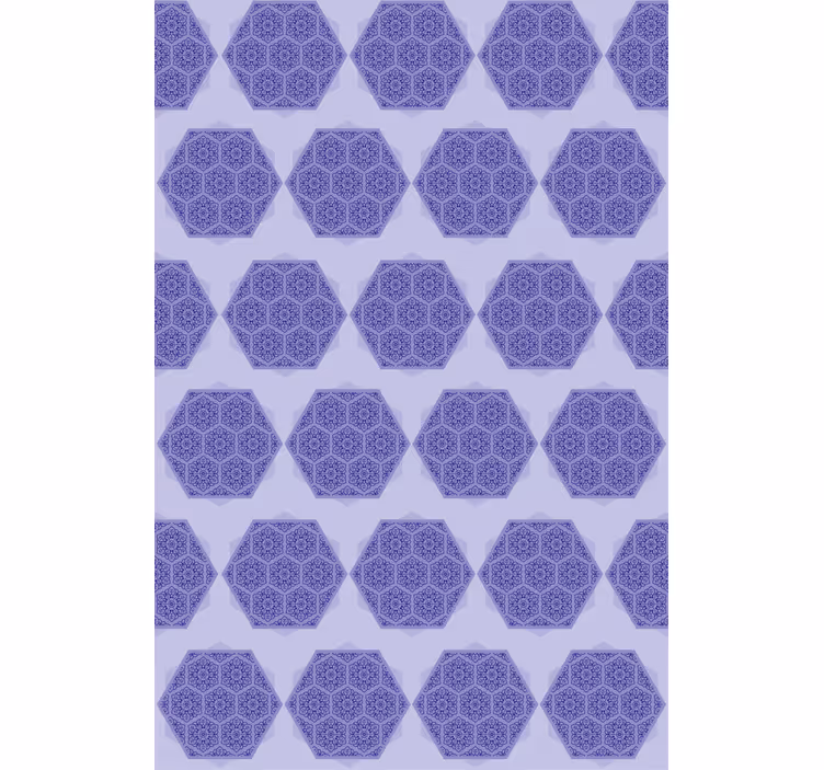 Textury a vzory tapet složité fialové hexagony - TenStickers