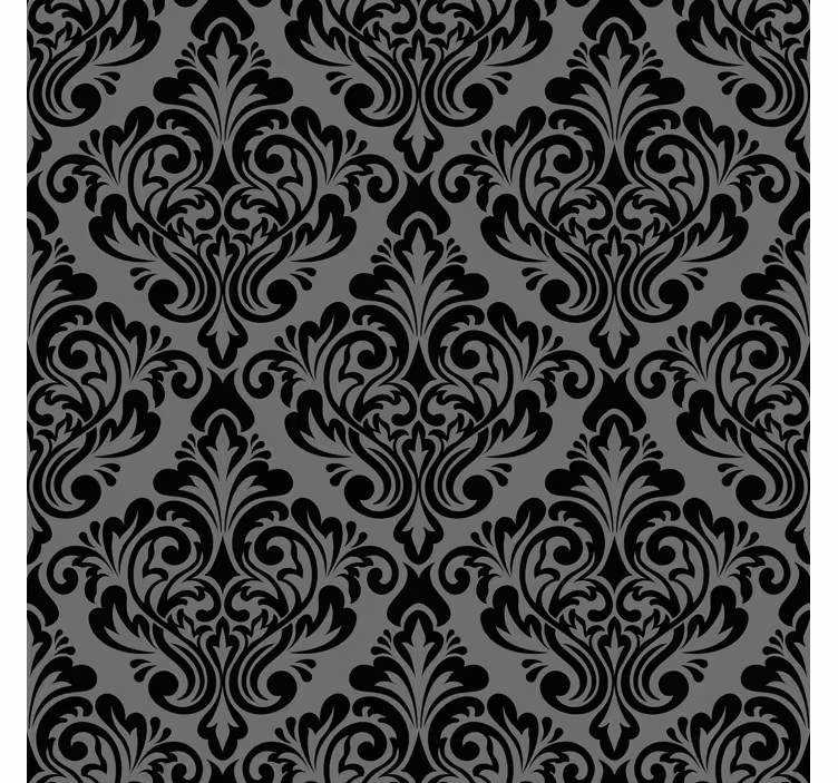 Klasická tapeta vintage černý damask - TenStickers