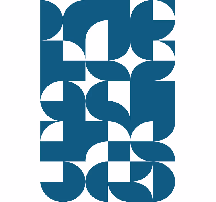 Geometrická tapeta modrý kruh vzor - TenStickers
