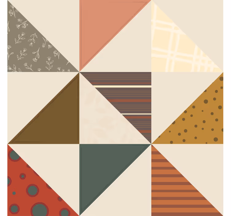 Vinobraní tapeta geometrický trojúhelníkový patchwork - TenStickers