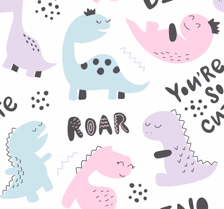 Dinosauři tapeta princezna dino - TenStickers