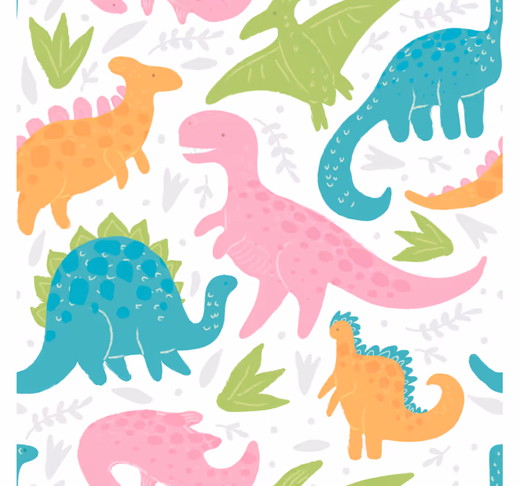 Dinosauři tapeta v pastelových barvách - TenStickers