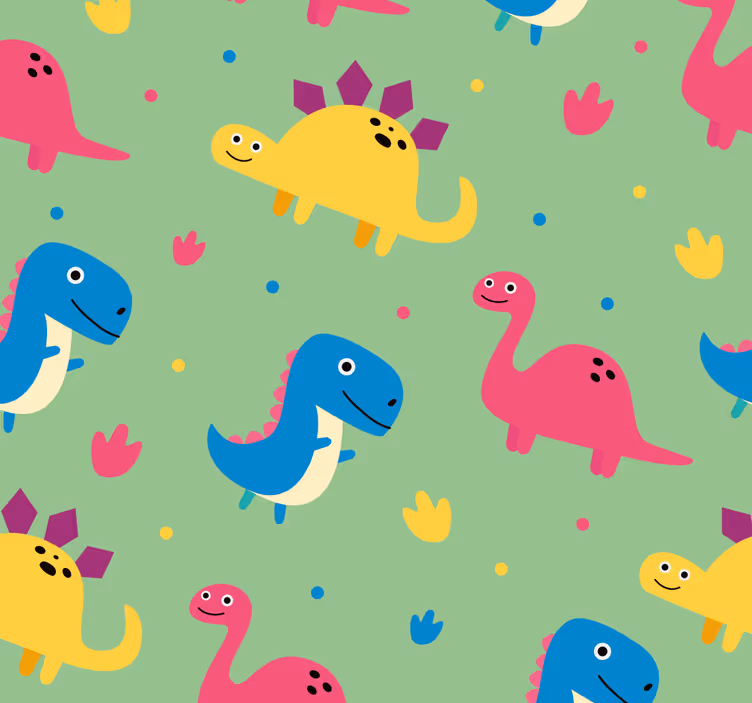 Dinosauři tapeta v barevném stylu - TenStickers