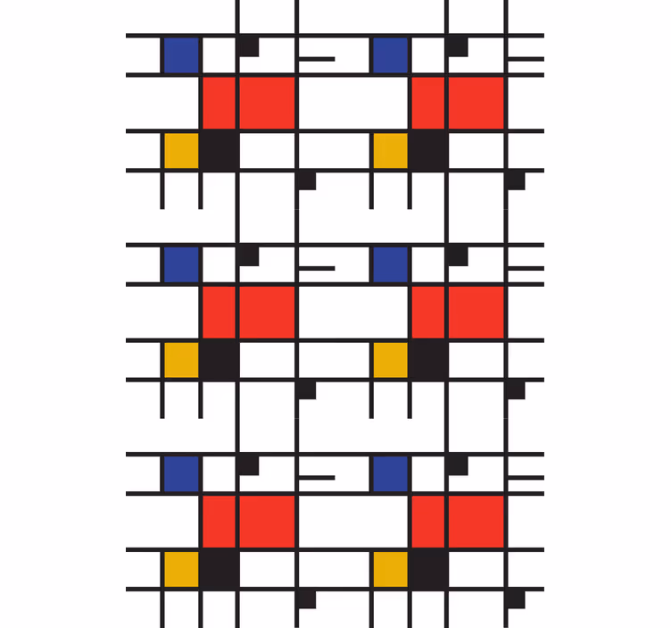 Moderní tapeta v mondrianově geometrickém stylu - TenStickers